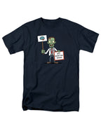 Navy Zombie Will Work for Brains T-Shirt