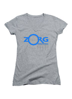 Gray Zorg Company Logo Juniors V-Neck T-Shirt