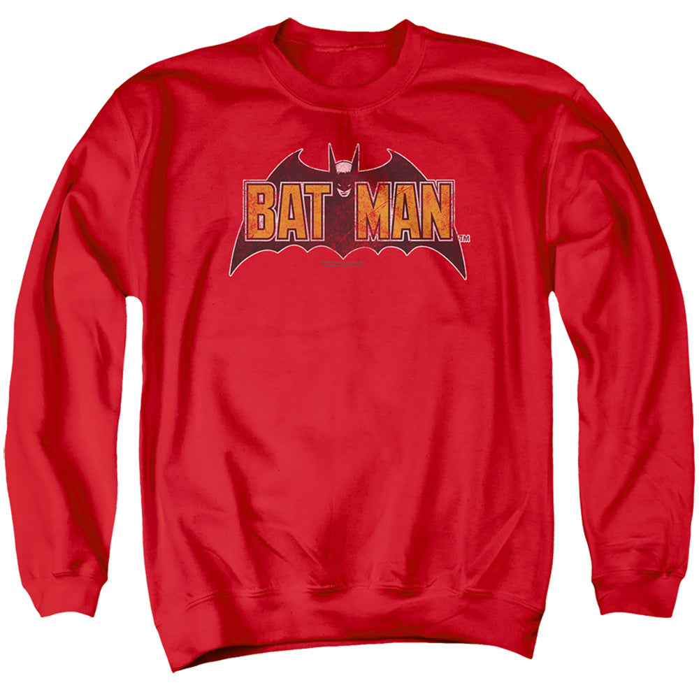 The Batman Vintage Bat Logo on Red Crewneck Sweatshirt