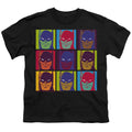 Batman Pop Art Grid on Black Youth/Toddler T-Shirt