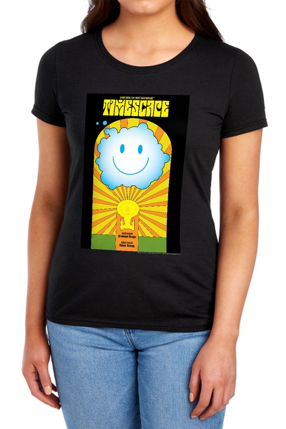 Star Trek Timescape Black Womens T-Shirt