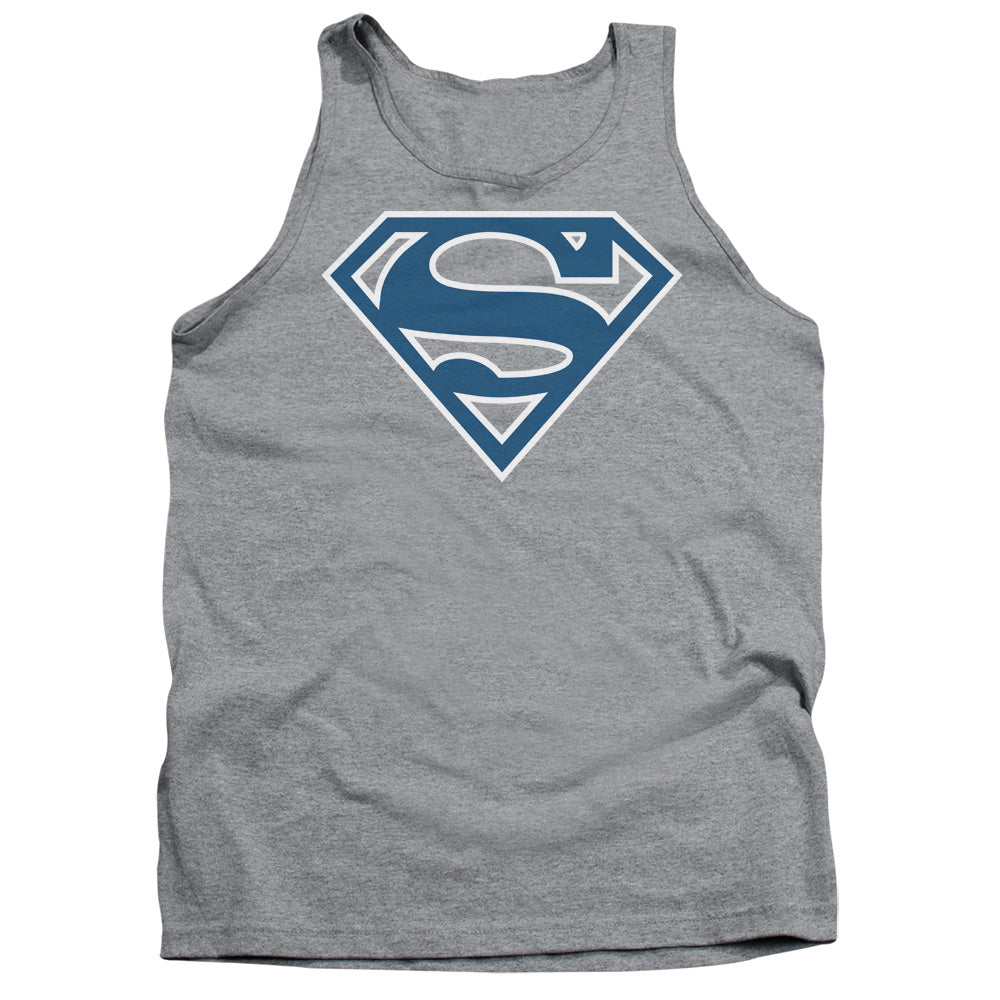 Superman Blue & White Shield Athletic Heather Tank Top