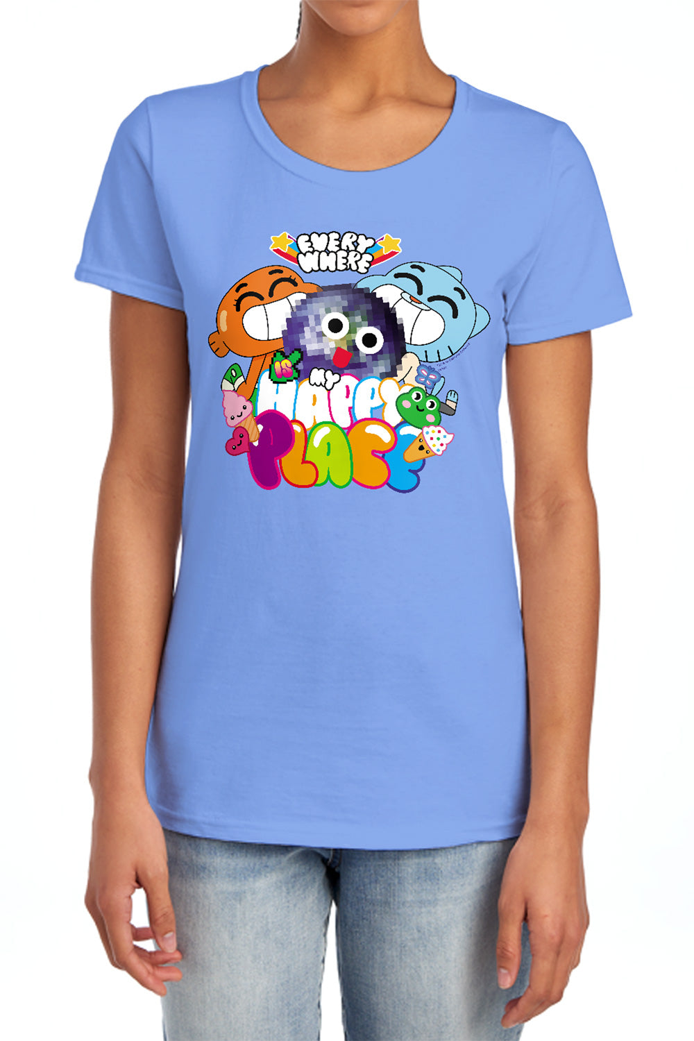 The Amazing World of Gumball Happy Place Womens T-Shirt