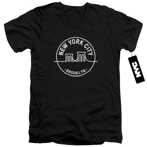 New York City Brooklyn Badge V-Neck T-Shirt