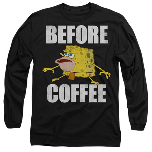 Spongebob Squarepants Before Coffee Meme Long Sleeve T-Shirt