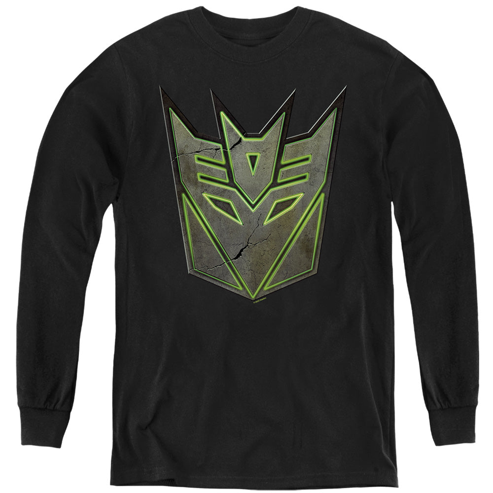 Transformers Glowing Decepticon Logo Youth Long Sleeve T-Shirt