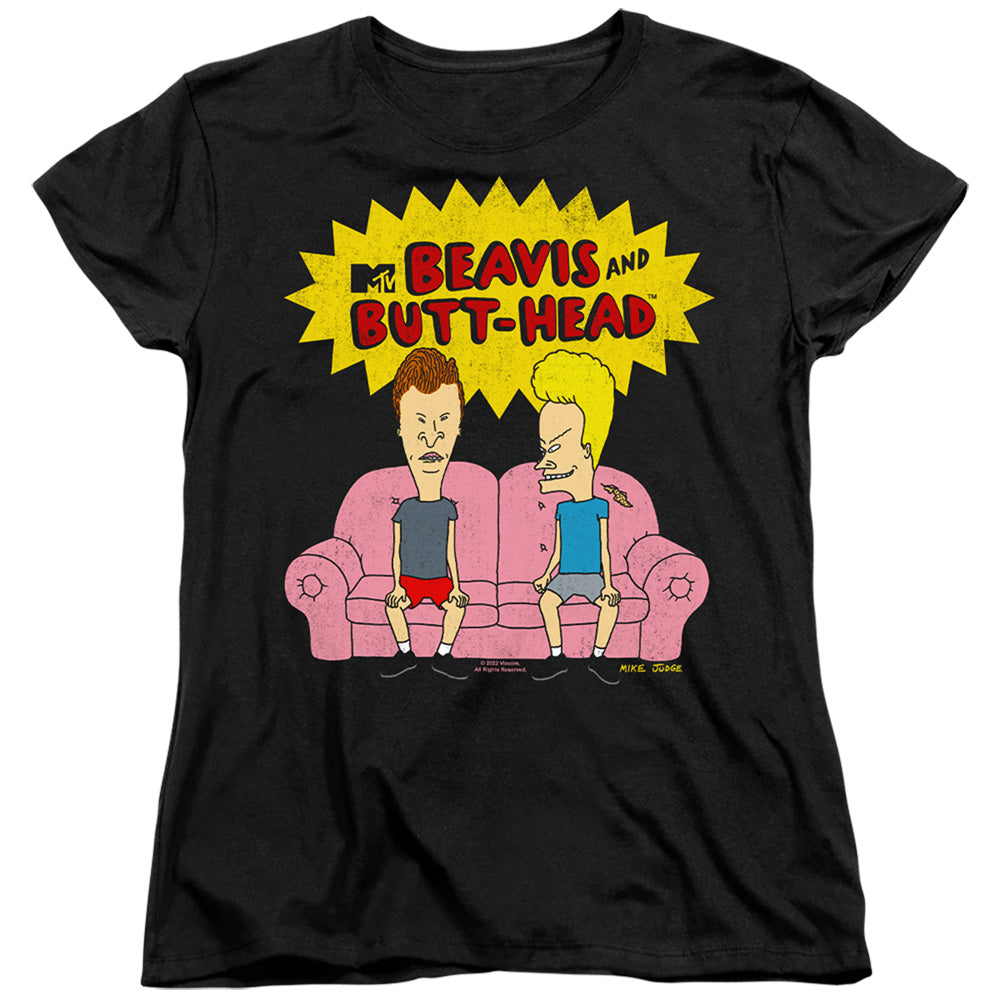 Beavis and Butthead Couch Logo Og Womens T-Shirt