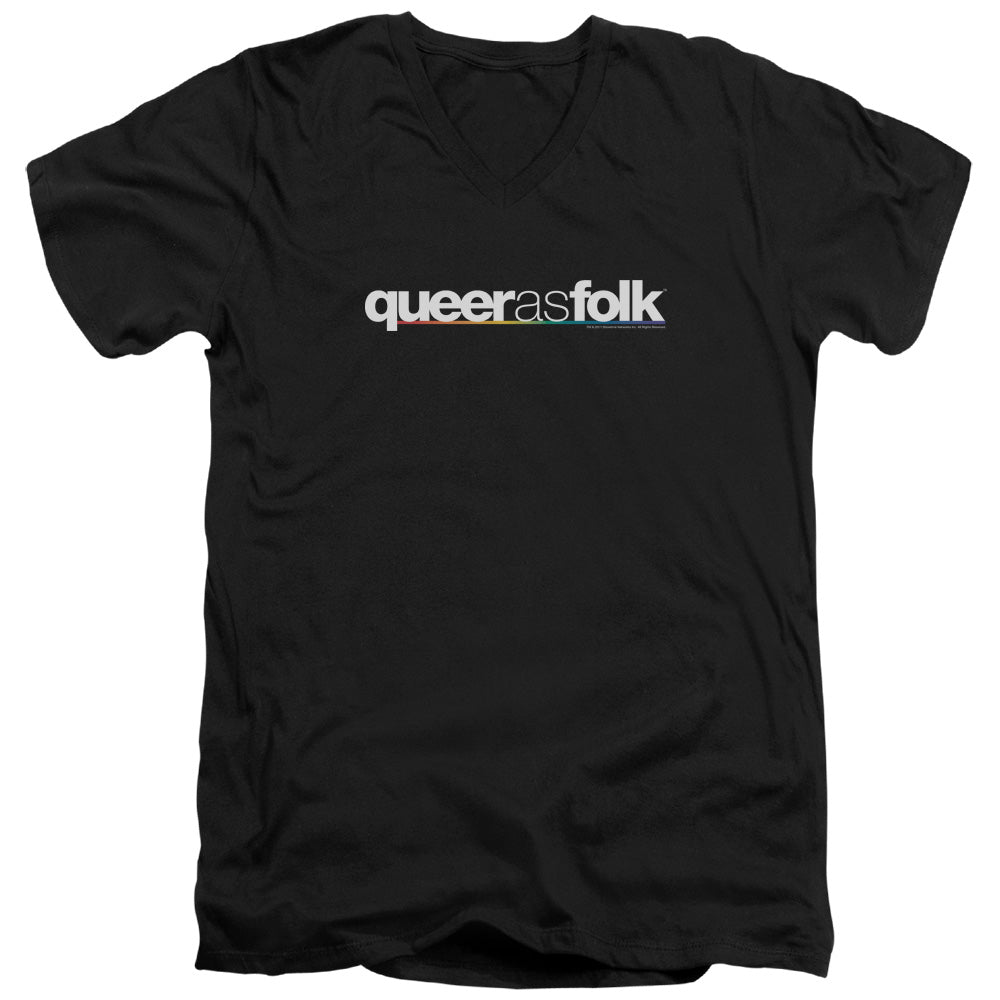 Queer as Folk Logo V-Neck T-Shirt