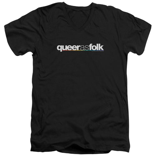 Queer as Folk Logo V-Neck T-Shirt