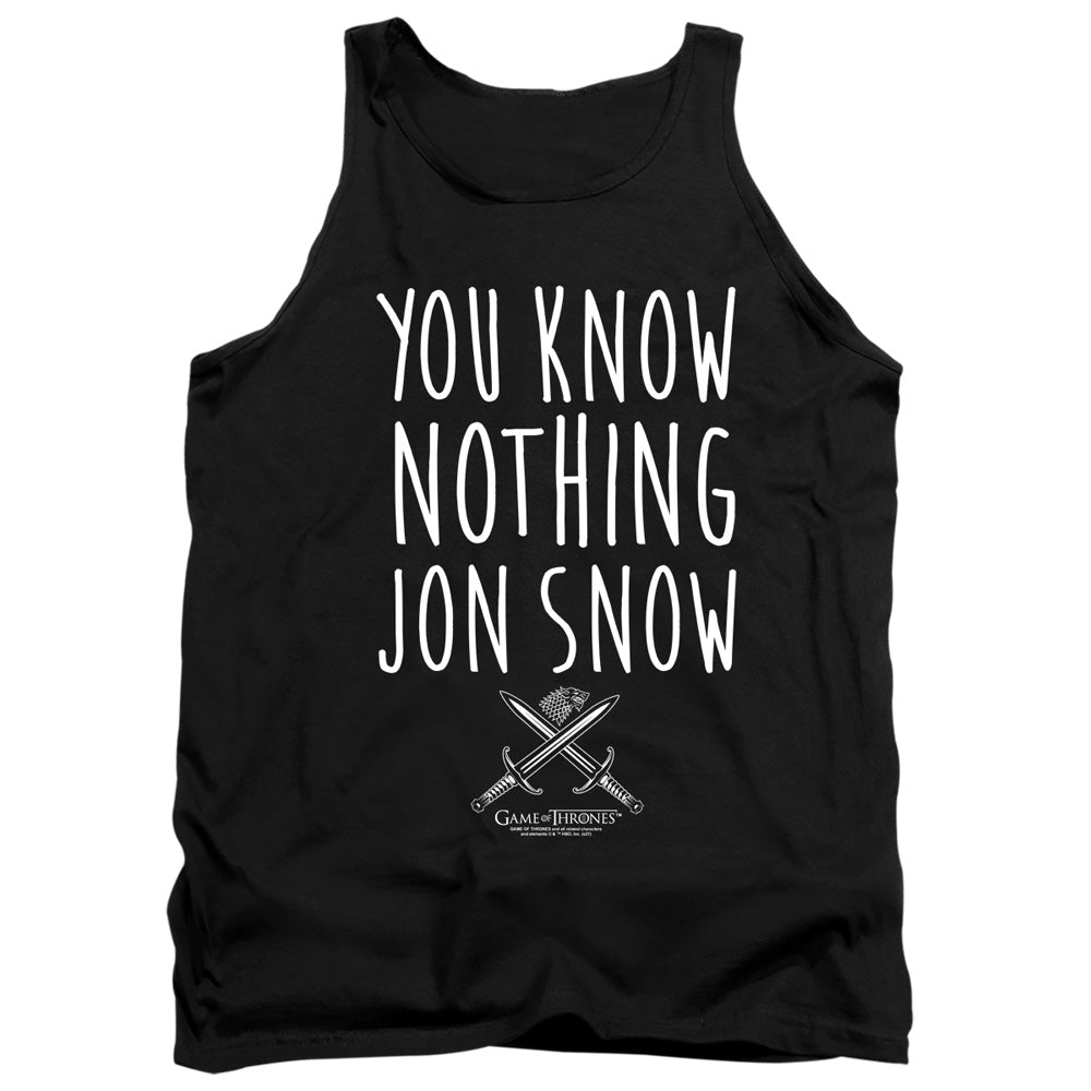 Game of Thrones You Know Nothing Jon Snow Tank Top