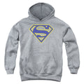 Superman Maize & Blue Shield Athletic Heather Youth Hoodie