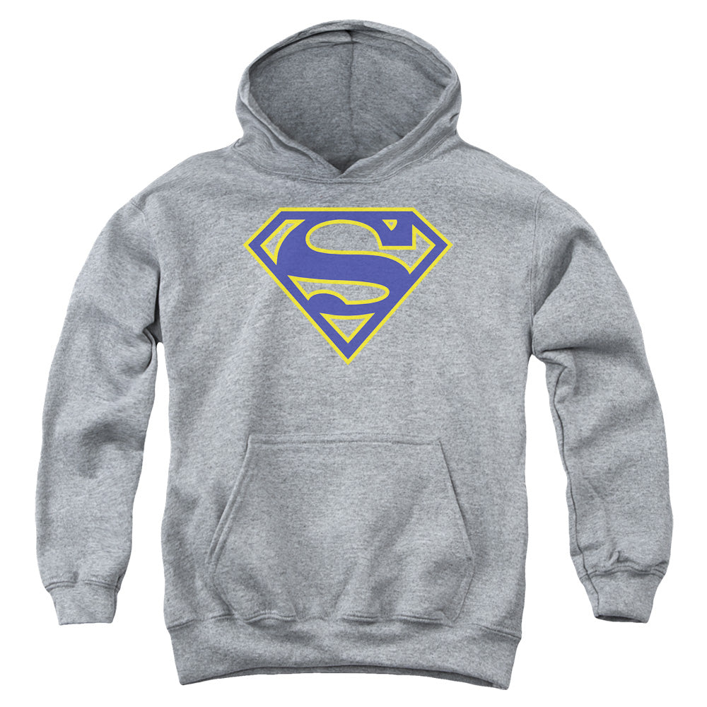 Superman Maize & Blue Shield Athletic Heather Youth Hoodie