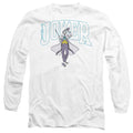 The Batman Joker Varsity on White Long Sleeve T-Shirt