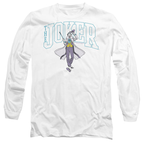The Batman Joker Varsity on White Long Sleeve T-Shirt
