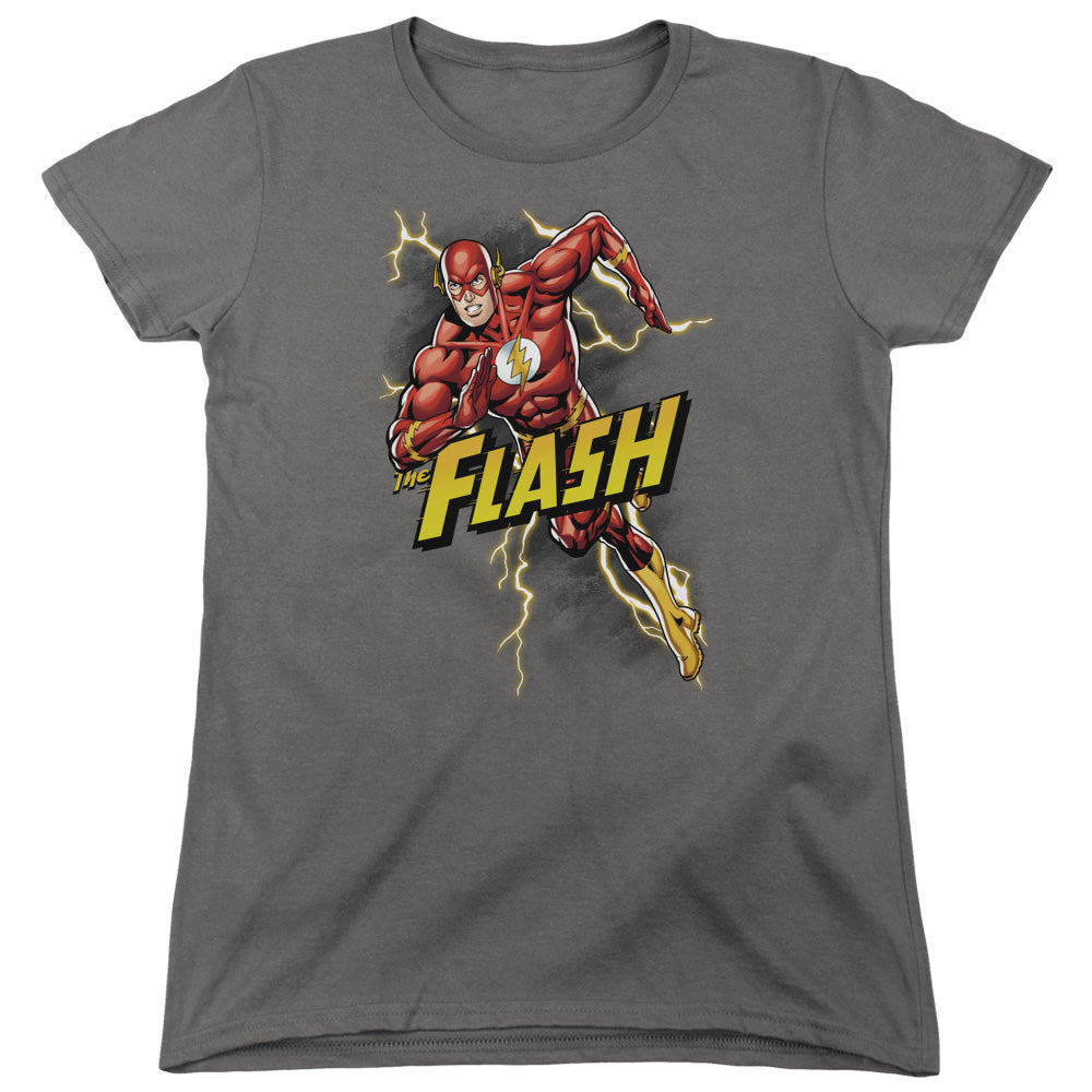 Justice League Bolt Run Womens T-Shirt