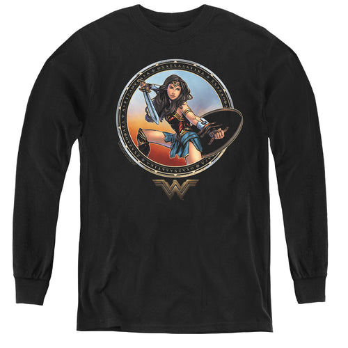 Wonder Woman (2017) Battle Pose Youth Long Sleeve T-Shirt