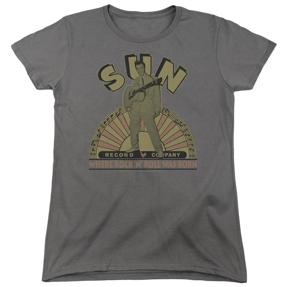 Sun Records Elvis Silhouette Womens T-Shirt