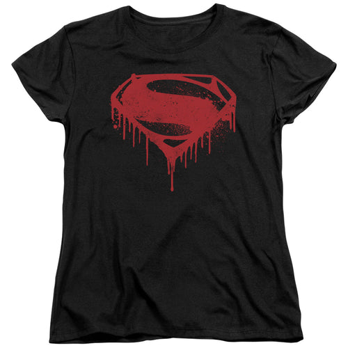Batman v Superman Splattered Womens T-Shirt