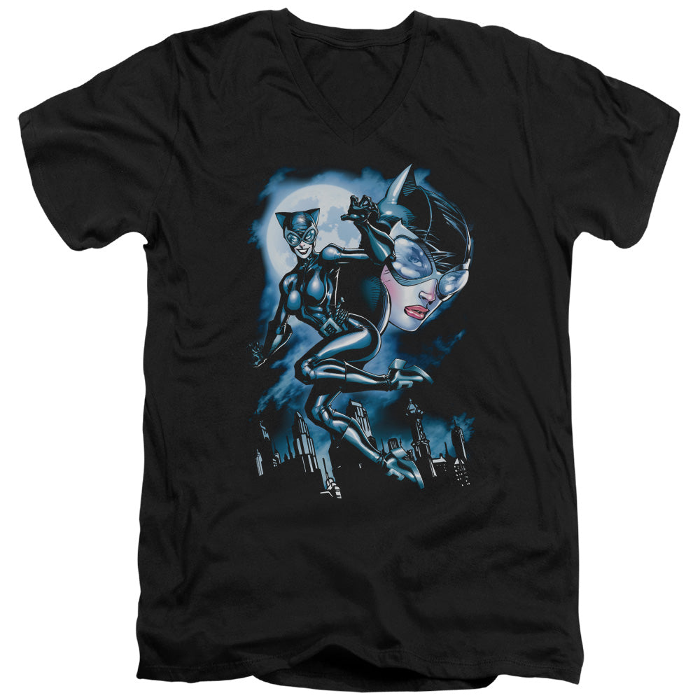 Batman Moonlight Cat V-Neck T-Shirt