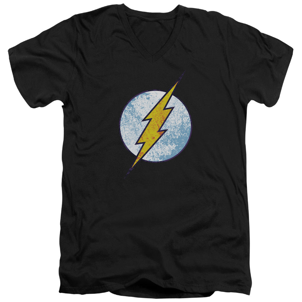 The Flash Flash Neon Distress Logo V-Neck T-Shirt