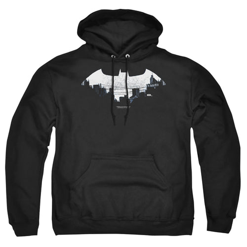 Batman Bat Logo Cityscape Pullover Hoodie