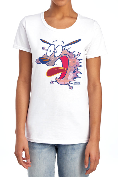 Courage the Cowardly Dog Evil Inside Womens T-Shirt
