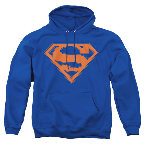 Superman Blue & Orange Shield Royal Pullover Hoodie