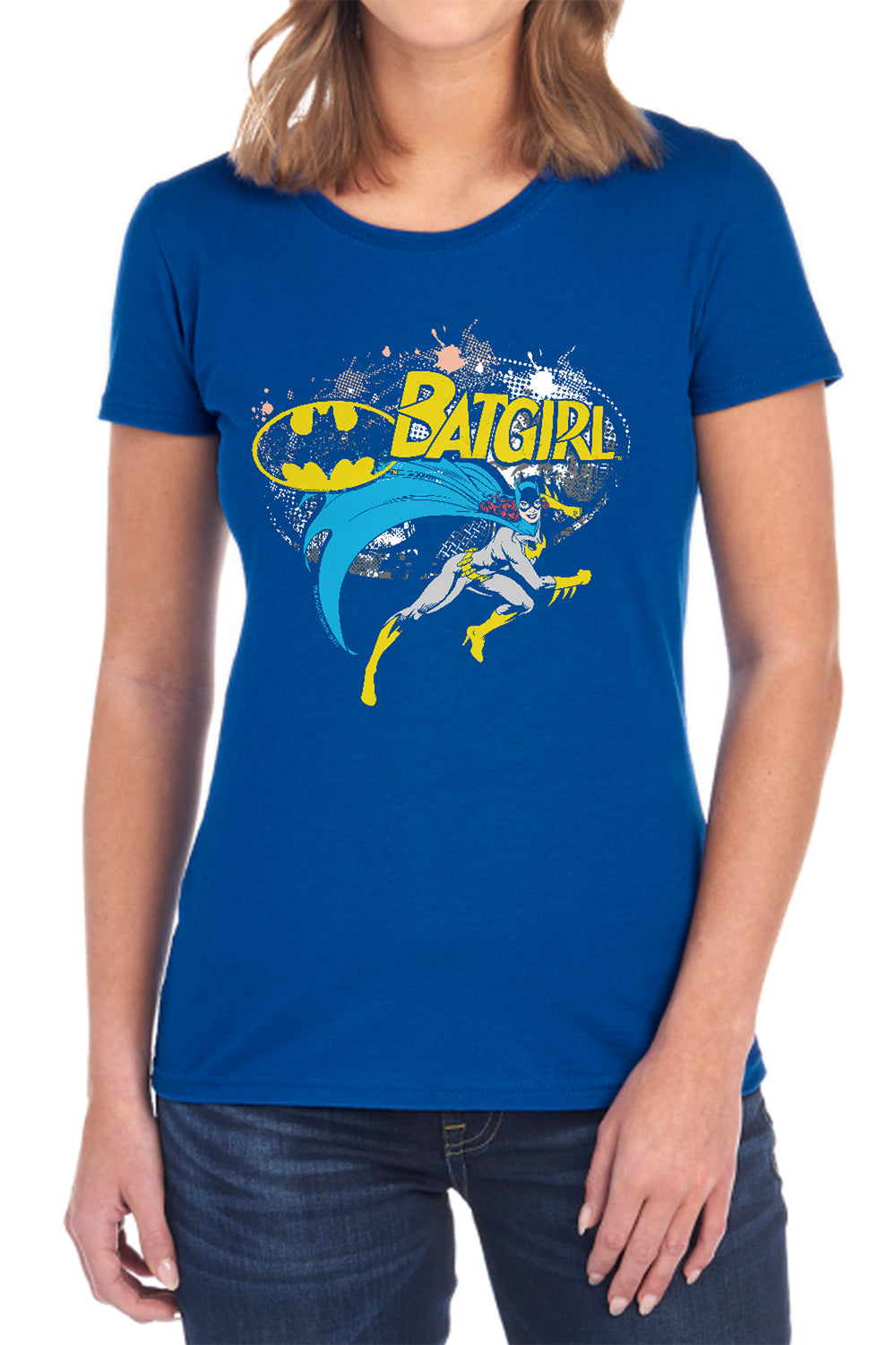 Batman Batgirl Halftone Womens T-Shirt