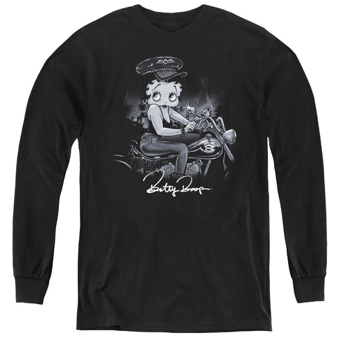 Betty Boop Storm Rider Youth Long Sleeve T-Shirt