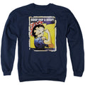 Betty Boop Power Navy Crewneck Sweatshirt