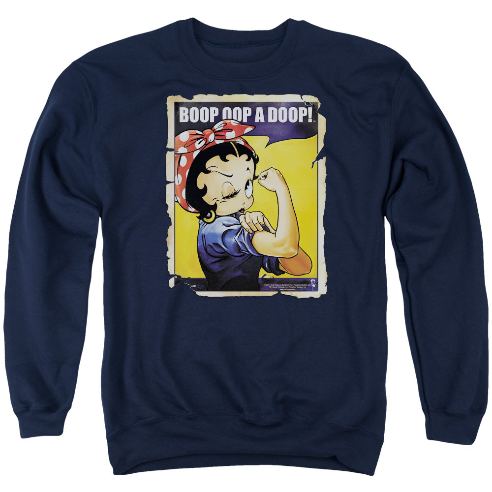 Betty Boop Power Navy Crewneck Sweatshirt