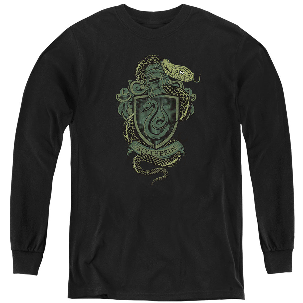 Harry Potter Slytherin Snake Crest Youth Long Sleeve T-Shirt