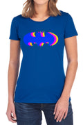 Batman Tri Colored Symbol Womens T-Shirt