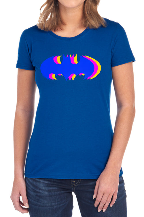 Batman Tri Colored Symbol Womens T-Shirt