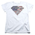 Superman All American Shield White Womens T-Shirt