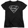 Superman Urban Camo Shield Womens T-Shirt