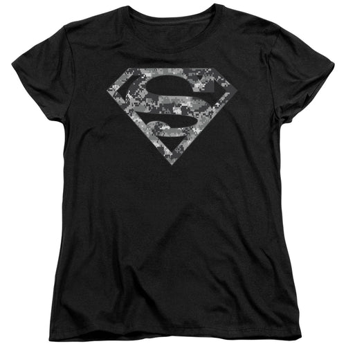 Superman Urban Camo Shield Womens T-Shirt