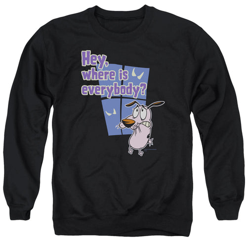 Courage the Cowardly Dog Where Is Everybody Crewneck Sweatshirt