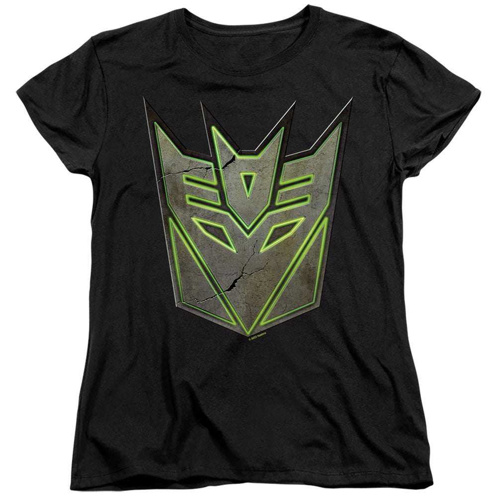 Transformers Glowing Decepticon Logo Womens T-Shirt