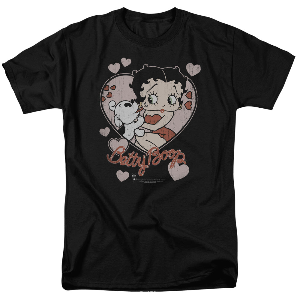Betty Boop Classic Kiss Faded Heart T-Shirt