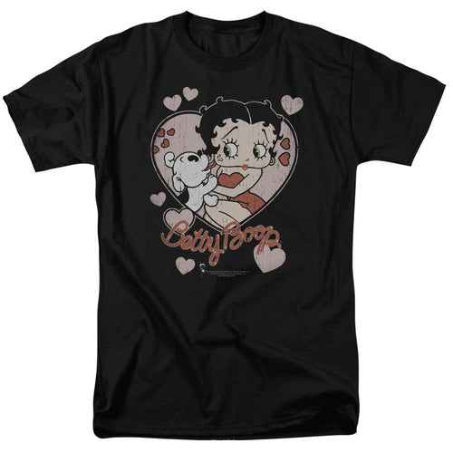 Betty Boop Classic Kiss Faded Heart T-Shirt