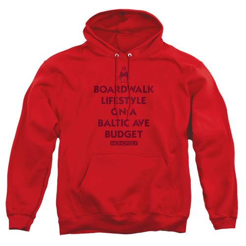 Monopoly Lifestyle vs Budget Red Pullover Hoodie