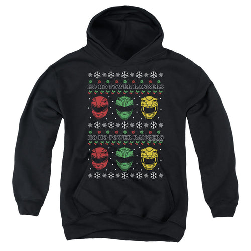 Mighty Morphin Power Rangers Ho Ho Power Rangers Ugly Christmas Youth Hoodie
