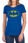 Batman Washed Bat Logo Womens T-Shirt