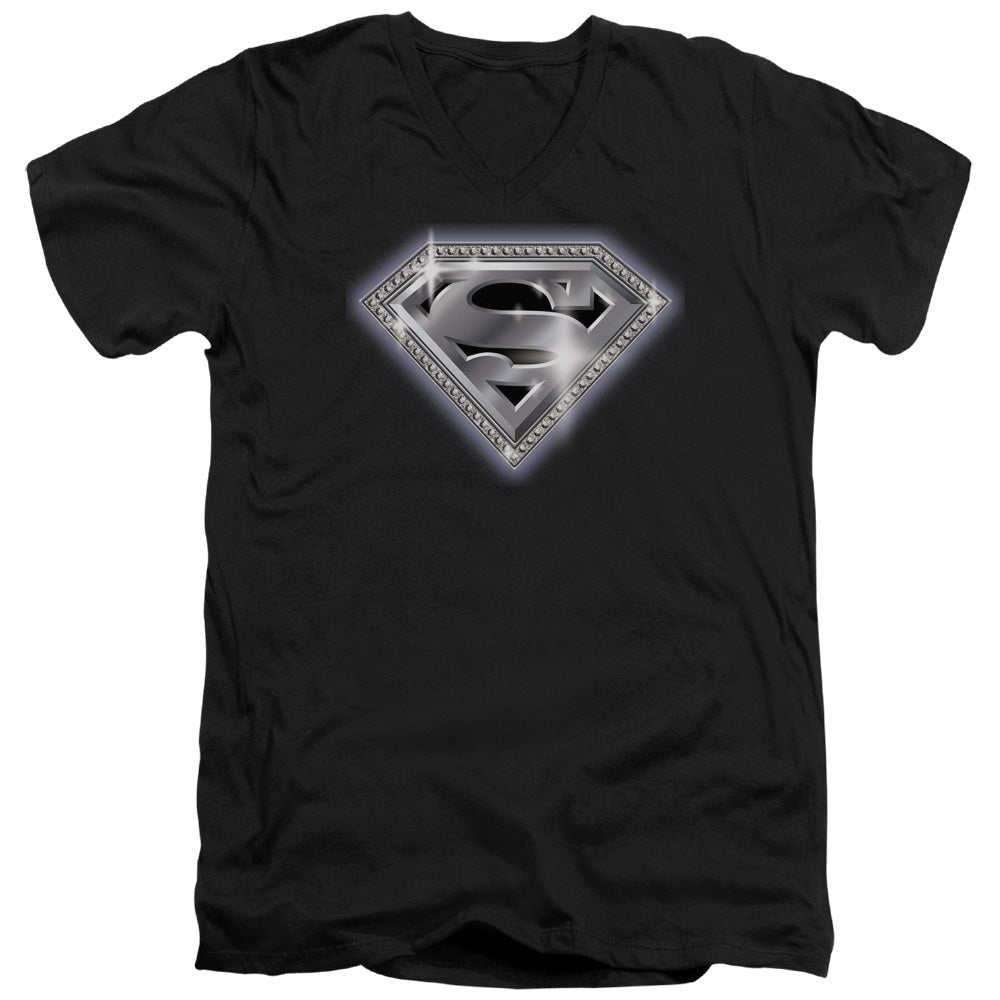 Superman Bling Shield V-Neck T-Shirt