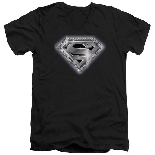 Superman Bling Shield V-Neck T-Shirt