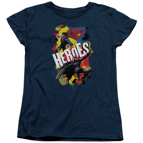 Batman v Superman Double Hero Womens T-Shirt