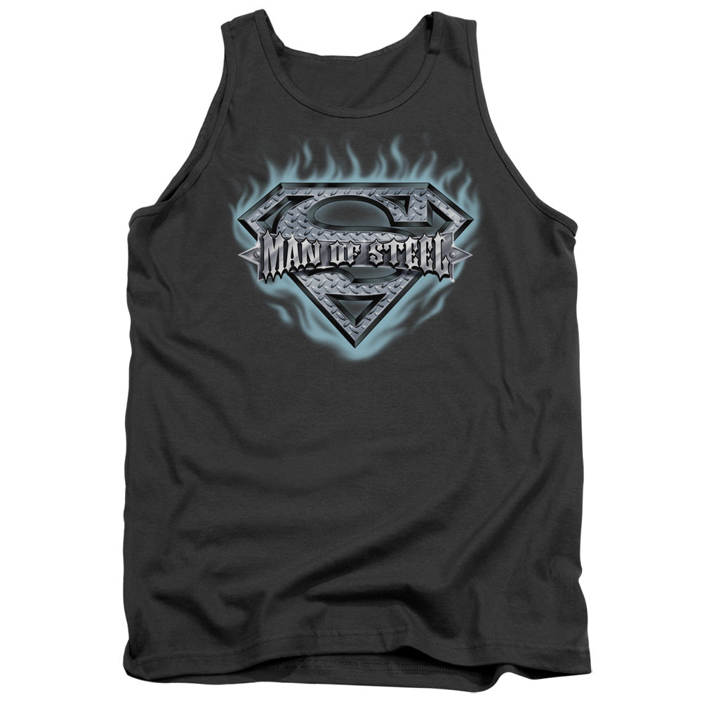 Superman Man of Steel Shield Charcoal Tank Top