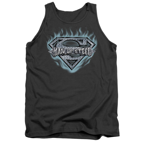 Superman Man of Steel Shield Charcoal Tank Top