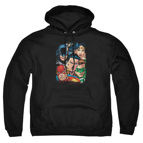 Justice League Up Close And Personal Pullover Hoodie